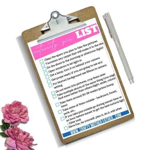 Maternity Photo Shoot Checklist Freebie Solutions Mommy